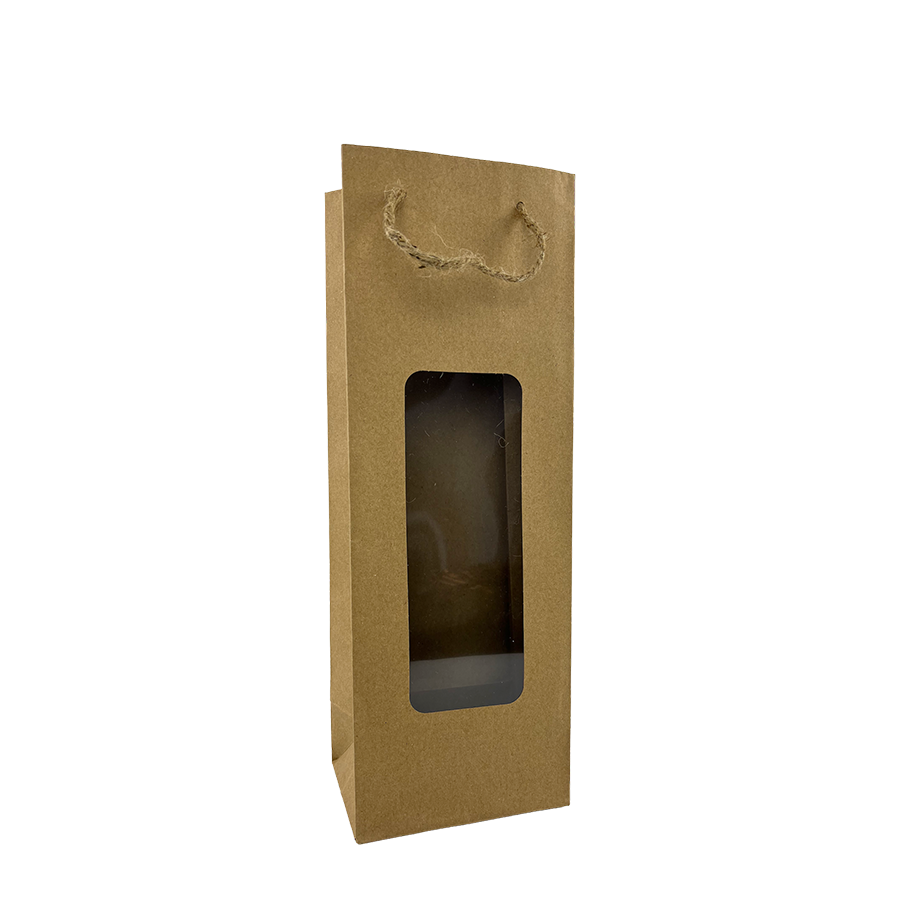 Sac cadeau avec fenêtre pour bouteille