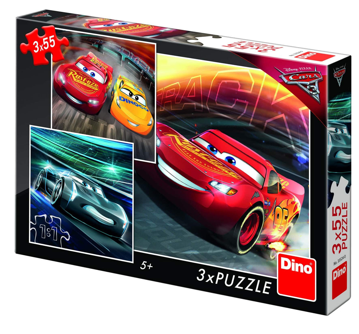 Puzzle Dinotoys - Voitures Disney Pixar - 3 x 55 pièces