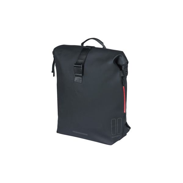 Basil Soho Nordlicht Bicycle Sac à dos - Black Modern Backpack avec éclairage LED pour le vélo électrique pour hommes pour femmes - Imperpose - 17L - noir