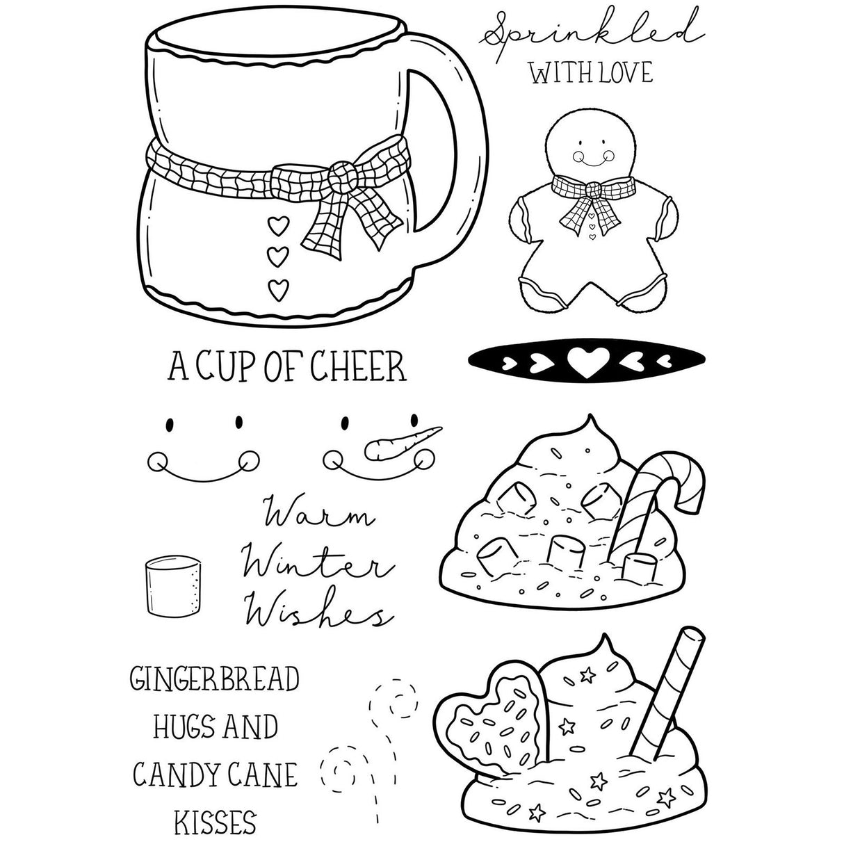 Creative expressions • clear stempel set novelty christmas mugs