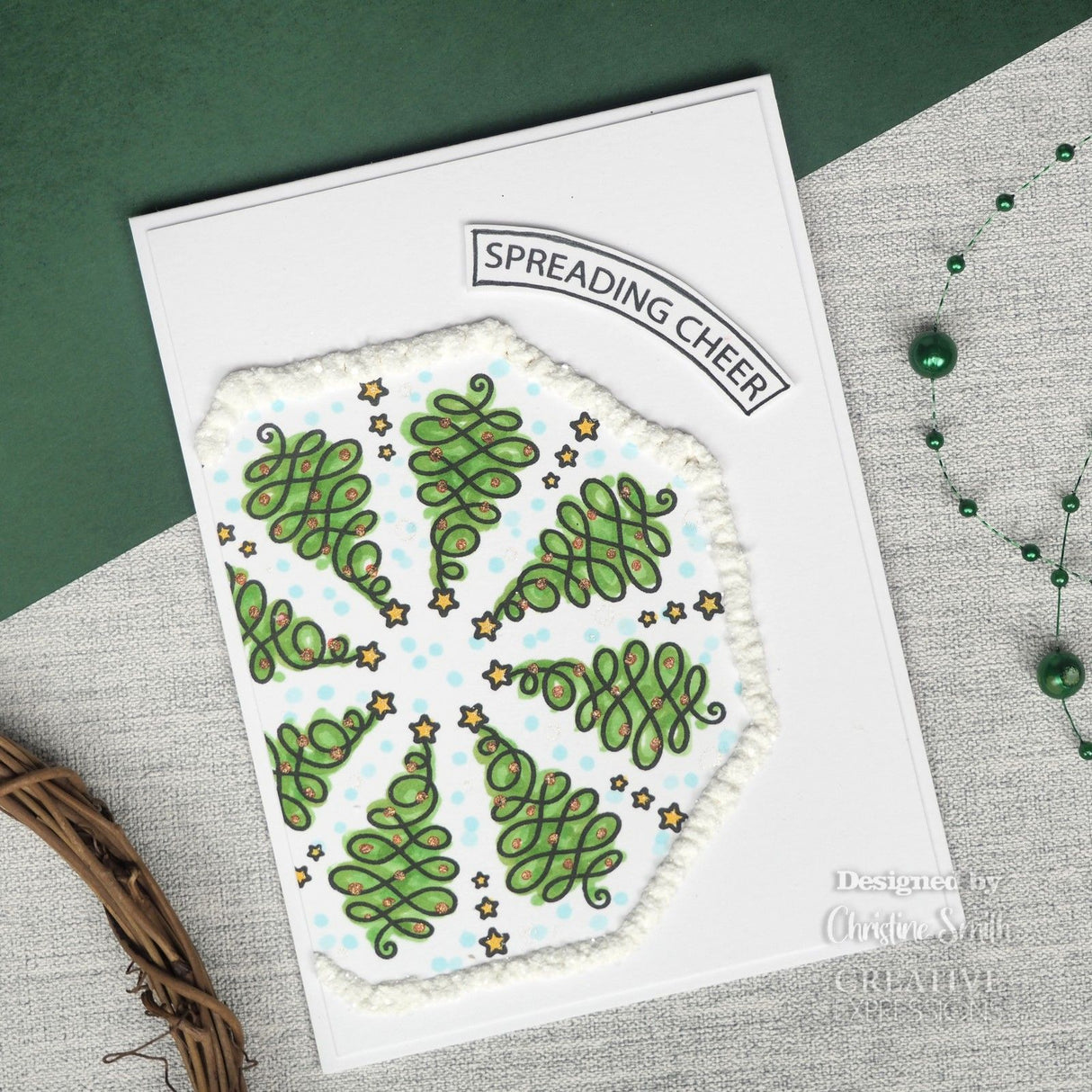 Creative expressions • tea bag folding clear stempel set swirly christmas