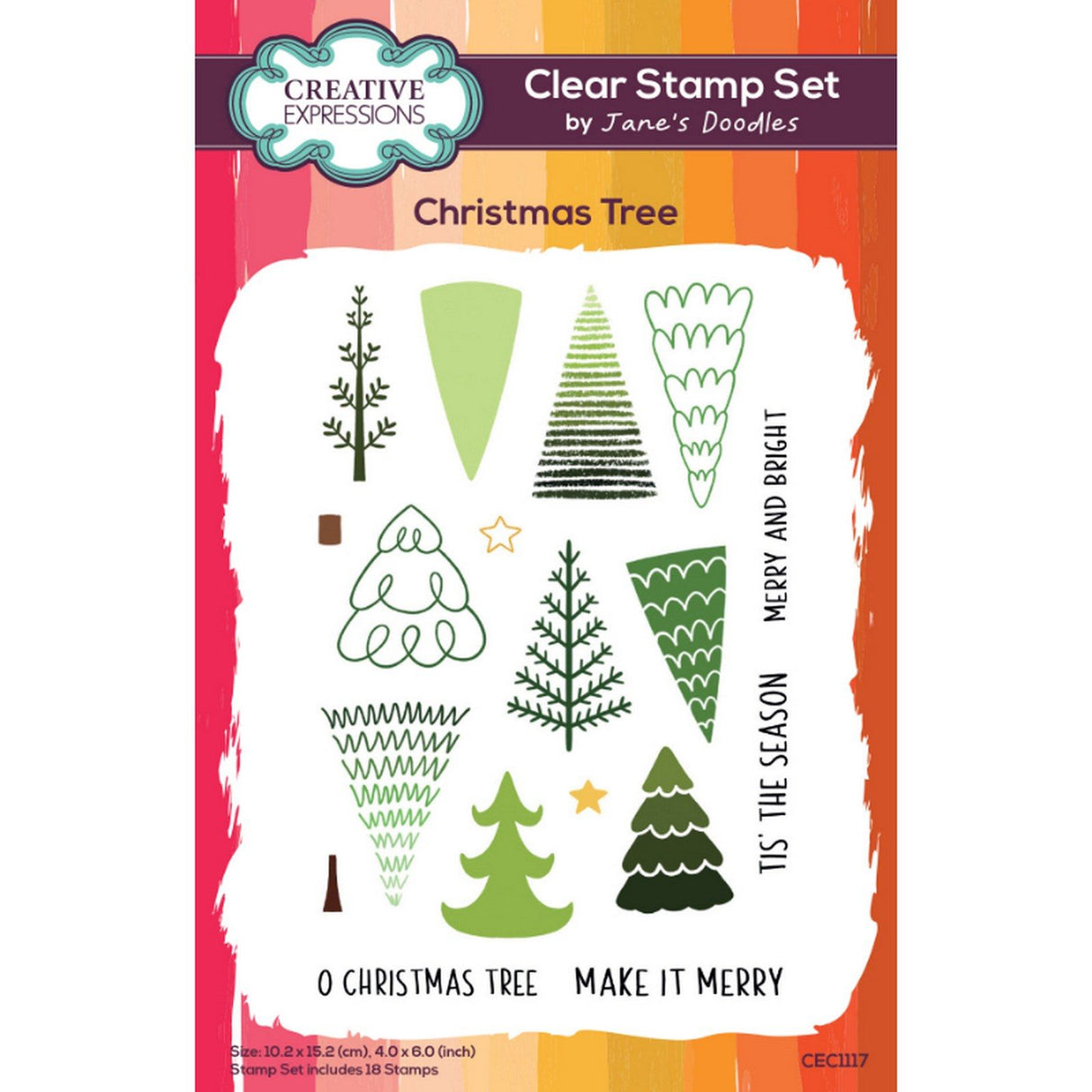 Creative expressions • jane's doodles clear stamp set christmas tree