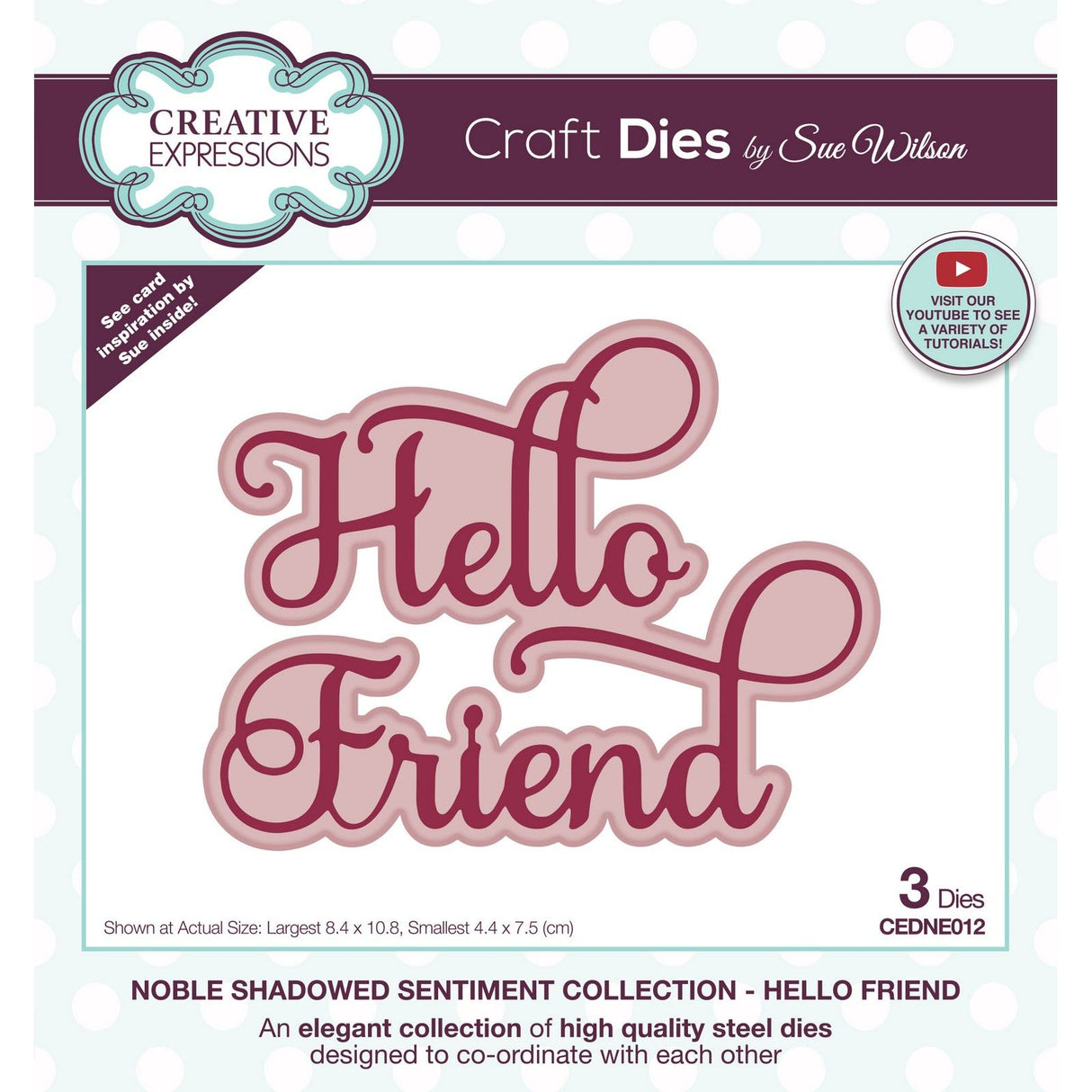 Creative expressions • noble shadowed sentiment craft die hello friend