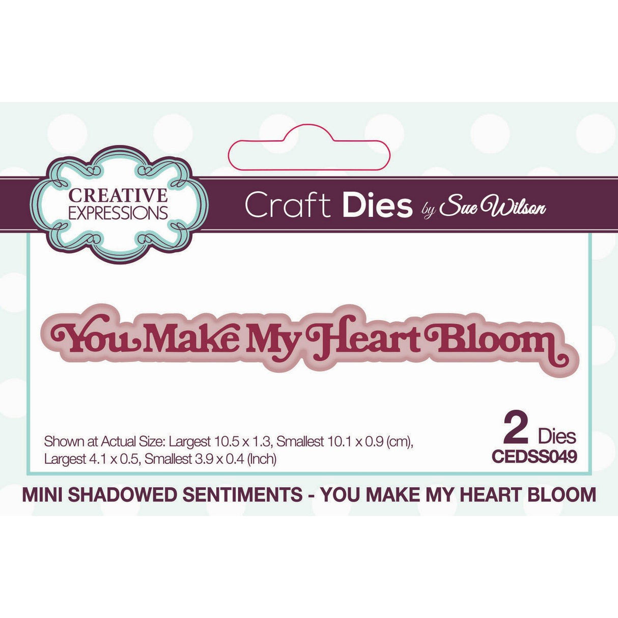 Creative expressions • mini shadowed sentiments craft die you make my heart bloom