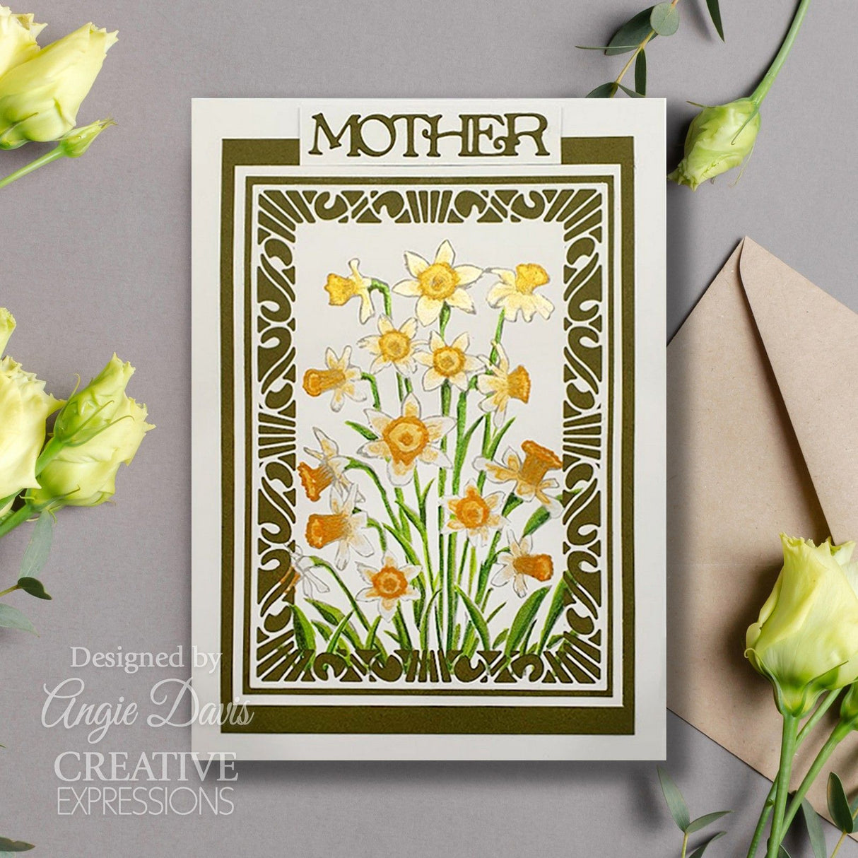Creative expressions • pre cut rubber stamp daffodil tapestry 10,2x15,2cm