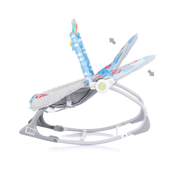 Chipolino Baby Spa Chaise à bascule avec de la musique et des vibrations apaisantes Blue Grey