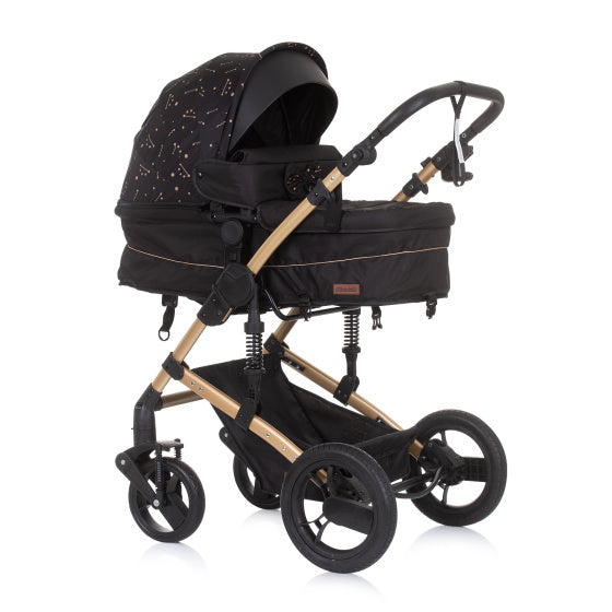 Chipolino camea pliable Pram 3-en-1 avec sac à couches ébène marron