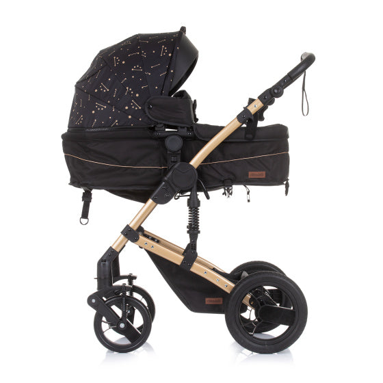 Chipolino camea pliable Pram 3-en-1 avec sac à couches ébène marron