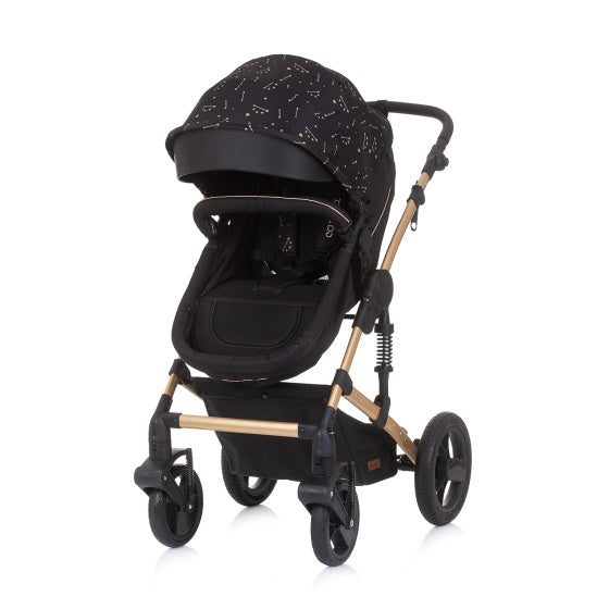 Chipolino camea pliable Pram 3-en-1 avec sac à couches ébène marron