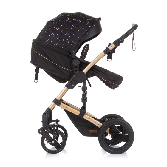 Chipolino camea pliable Pram 3-en-1 avec sac à couches ébène marron