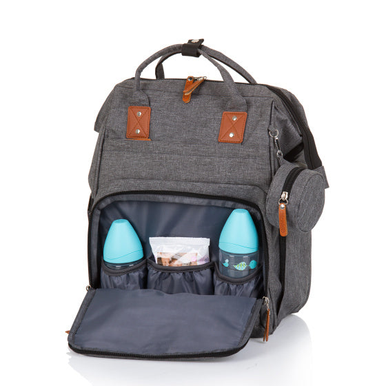 Sac à couches à sac à dos chipolino avec espace de stockage supplémentaire Gris granit