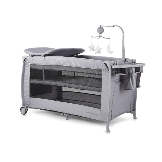 Chipolino Bella Lit de camp pliant avec un pavé à langer gris