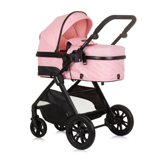 Poussette pliable 3-en-1 Chipolino Harmony avec sac à couches rose