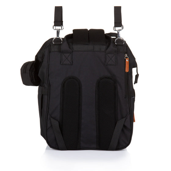 Sac à couches de sac à dos chipolino avec beaucoup d'espace de rangement obsidien noir
