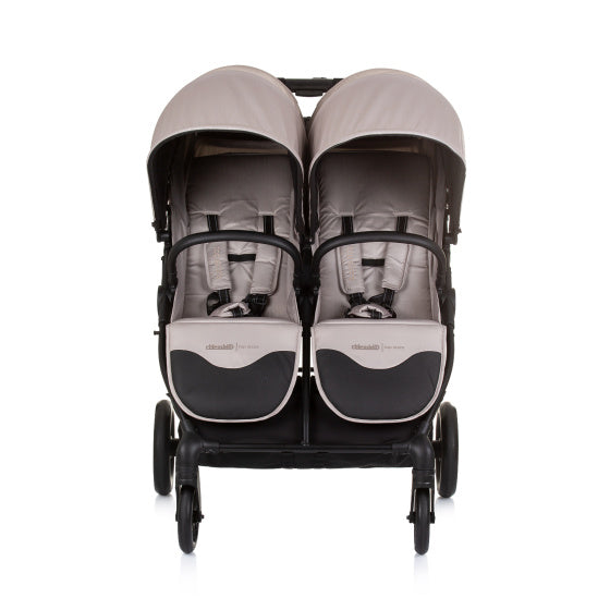 Poussette pliante Chipolino pour 2 personnes beige macadamia noir