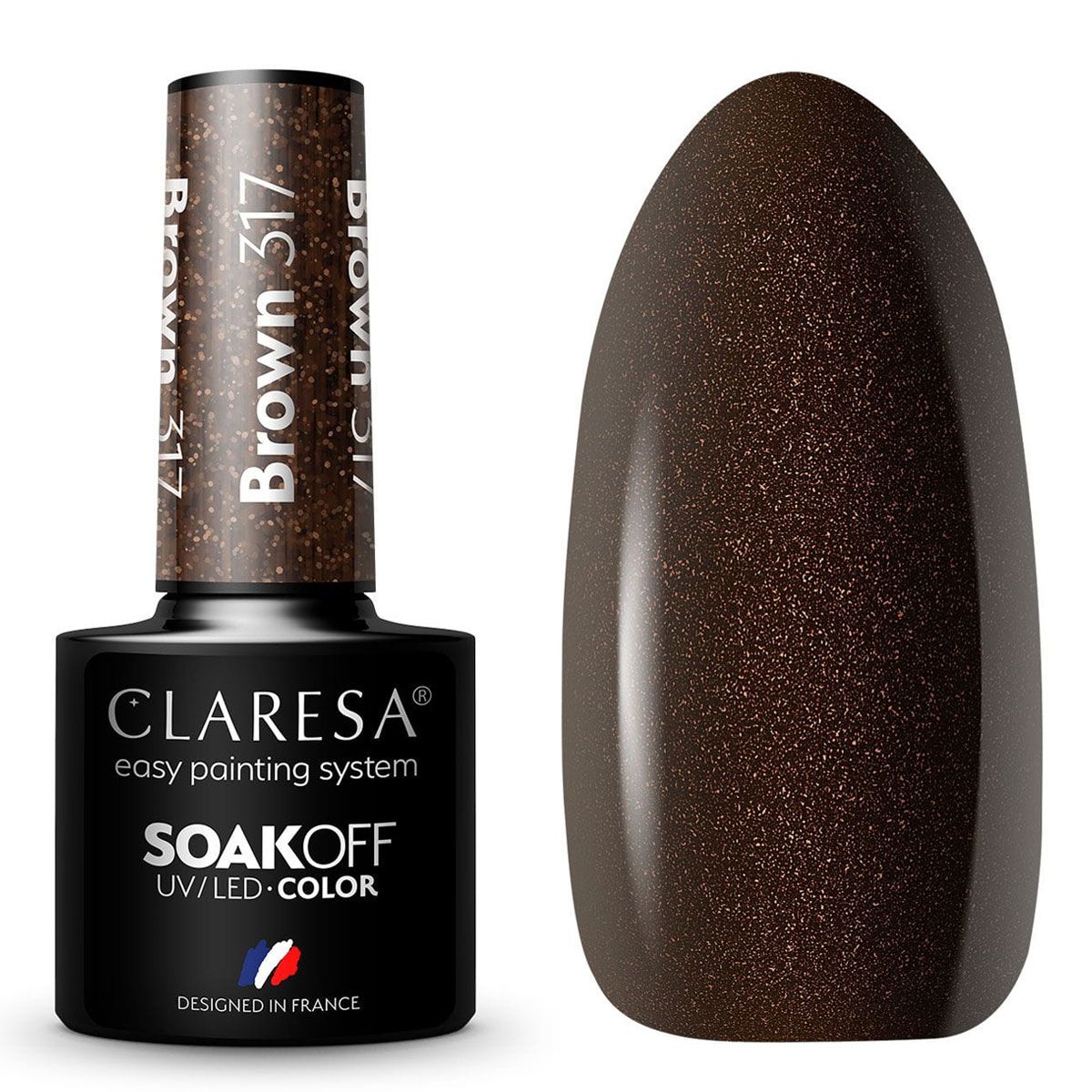 Claresa vernis gel uv led 5ml marron 317 sentiments chaleureux