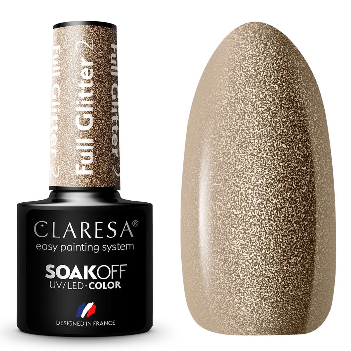 Claresa Vernis gel UV LED 5 ml Full Glitter 2 Bronze