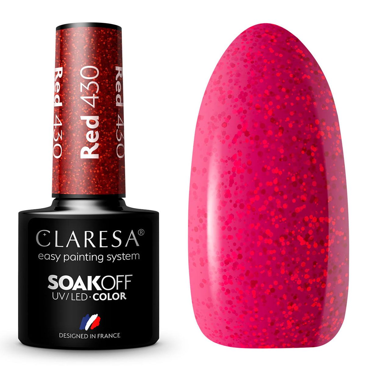 Claresa Vernis Gel UV LED 5 ml Rouge 430 Rainbow Explosion