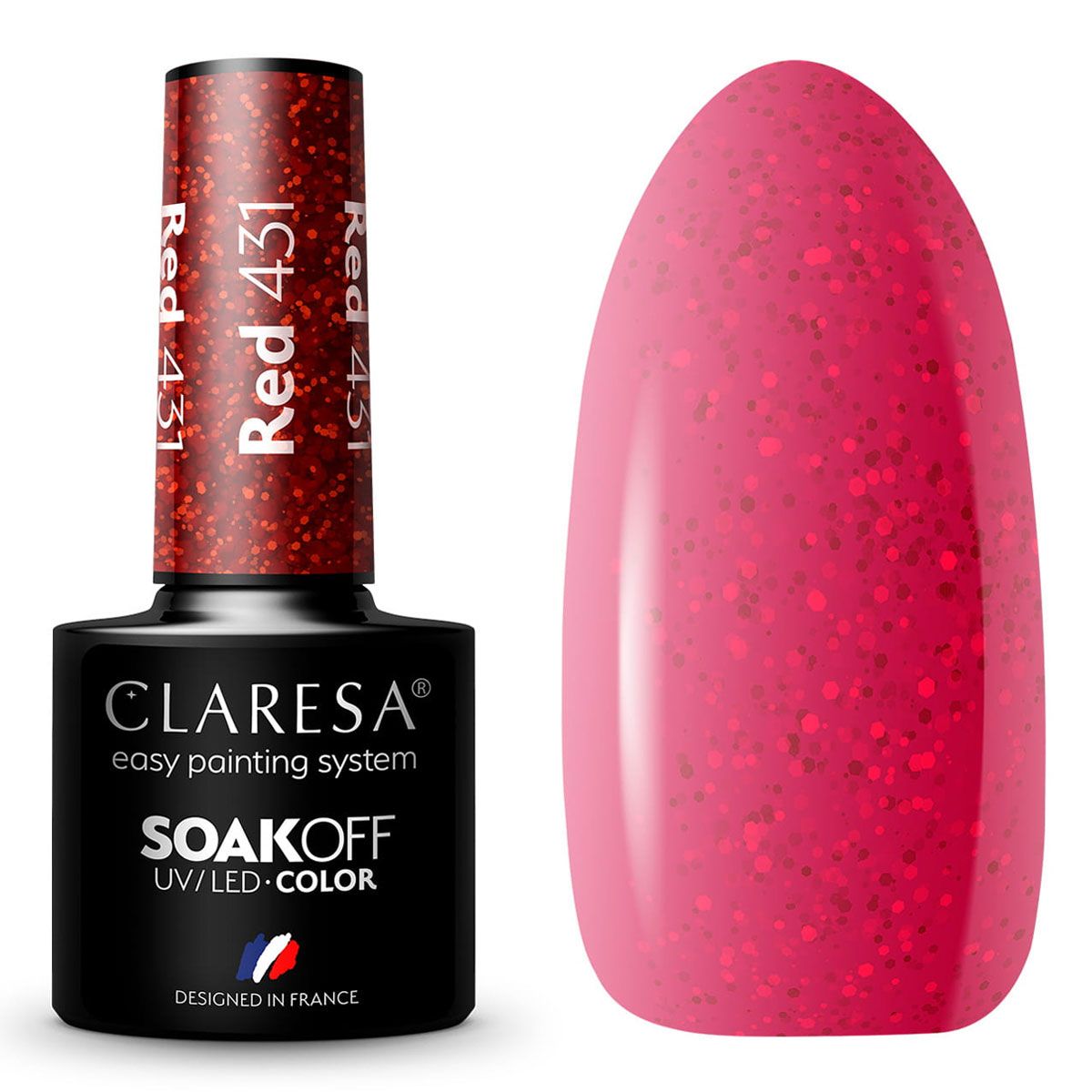 Claresa vernis gel uv led 5ml rouge 431 sentiments chaleureux