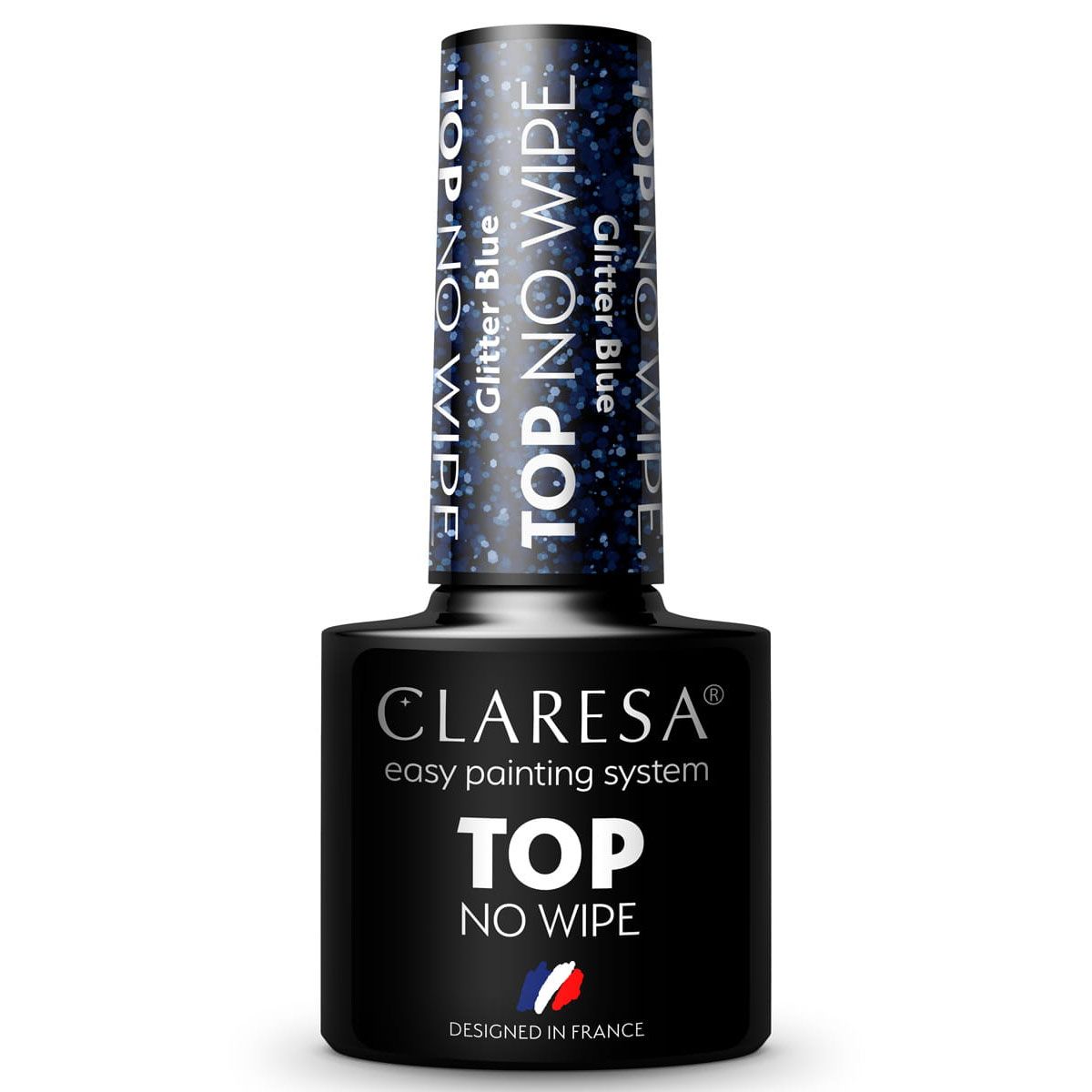 Claresa top coat sans lingette bleu pailleté 5ml