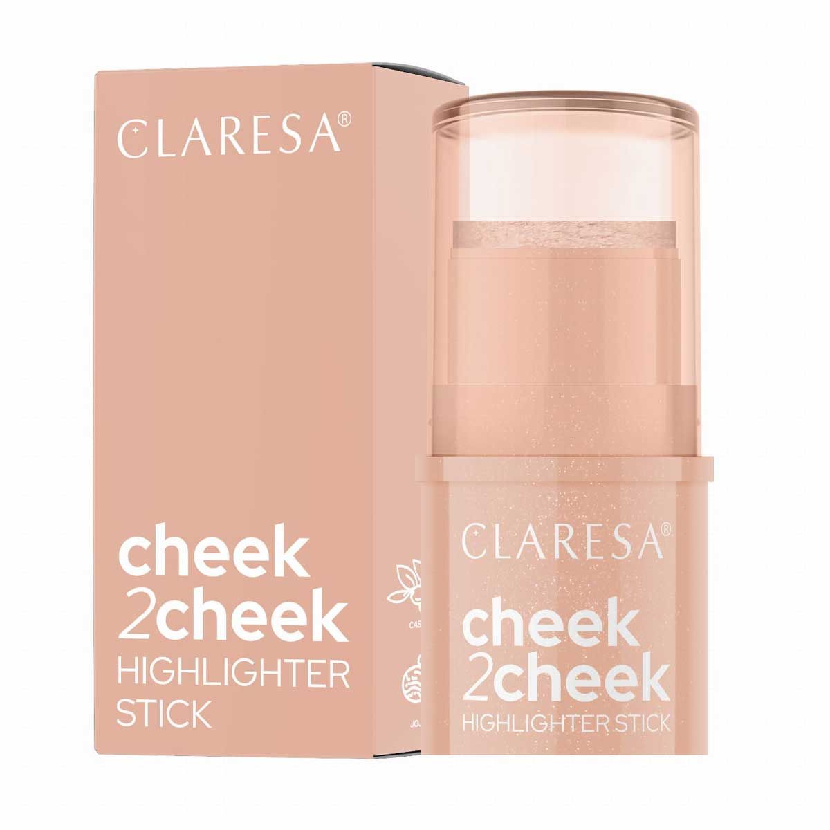 Claresa surligneur stick joue 2 joue 1 éclat nacré