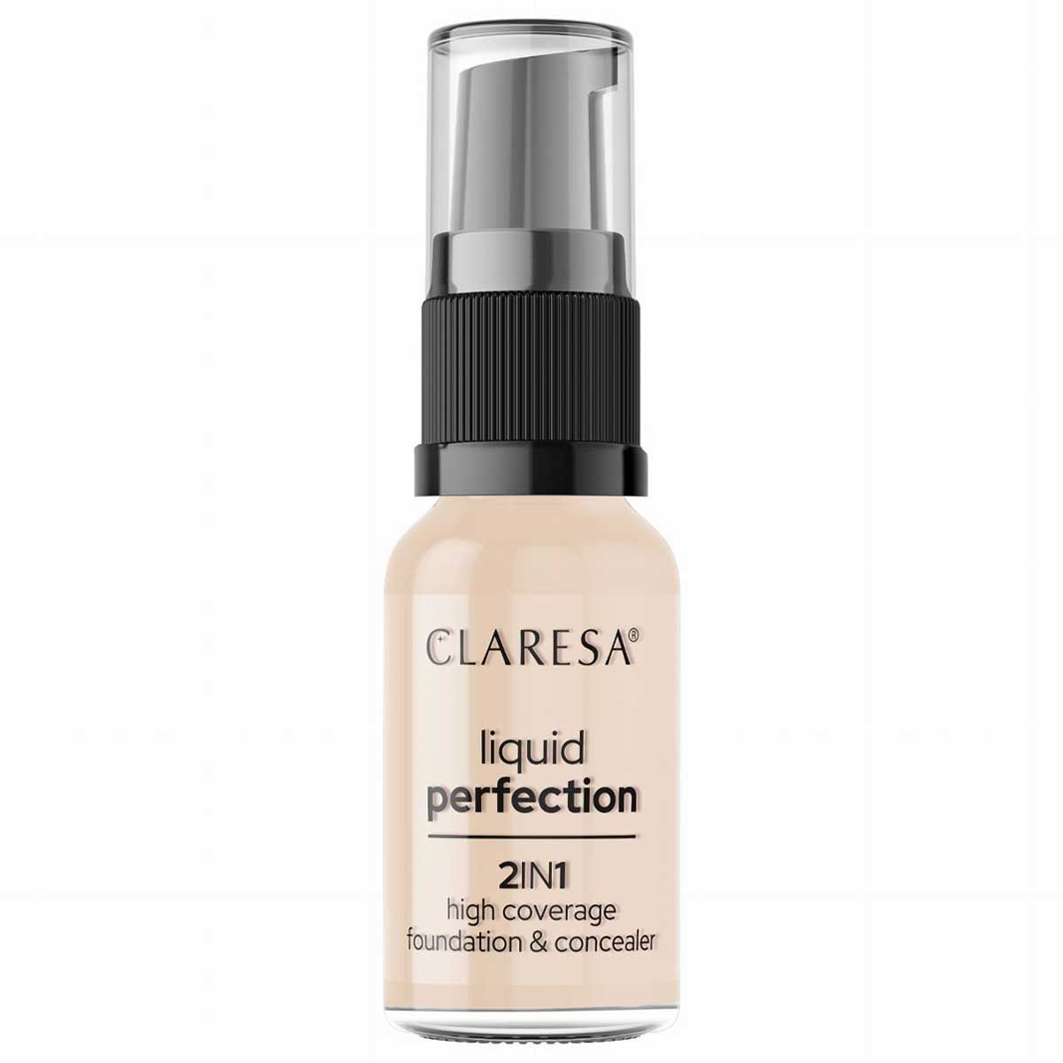 Claresa liquid perfection correcteur et fond de teint 2-en-1 101.5 vanille 18gr.