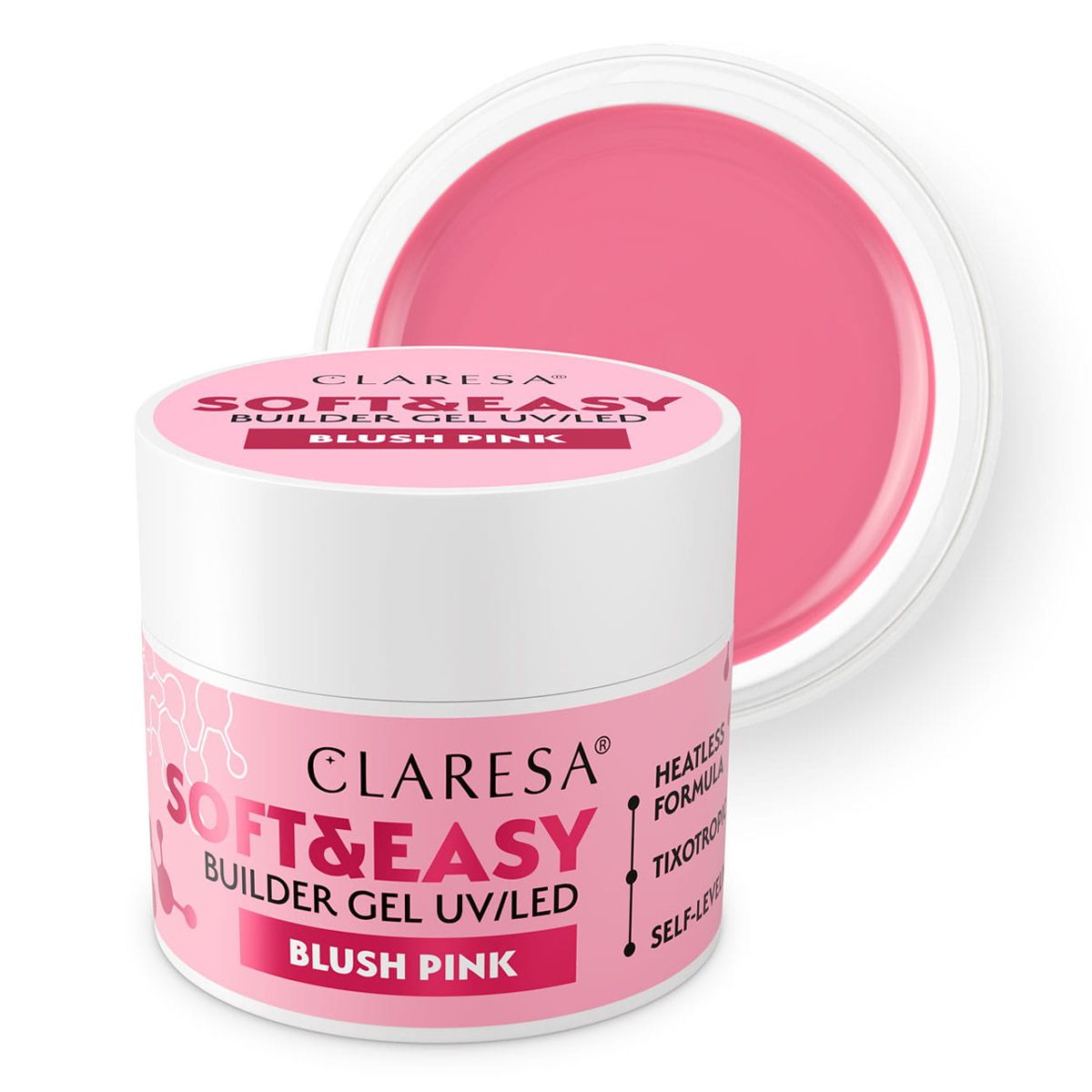 Claresa kératine soft easy builder gel blush rose 12gr.