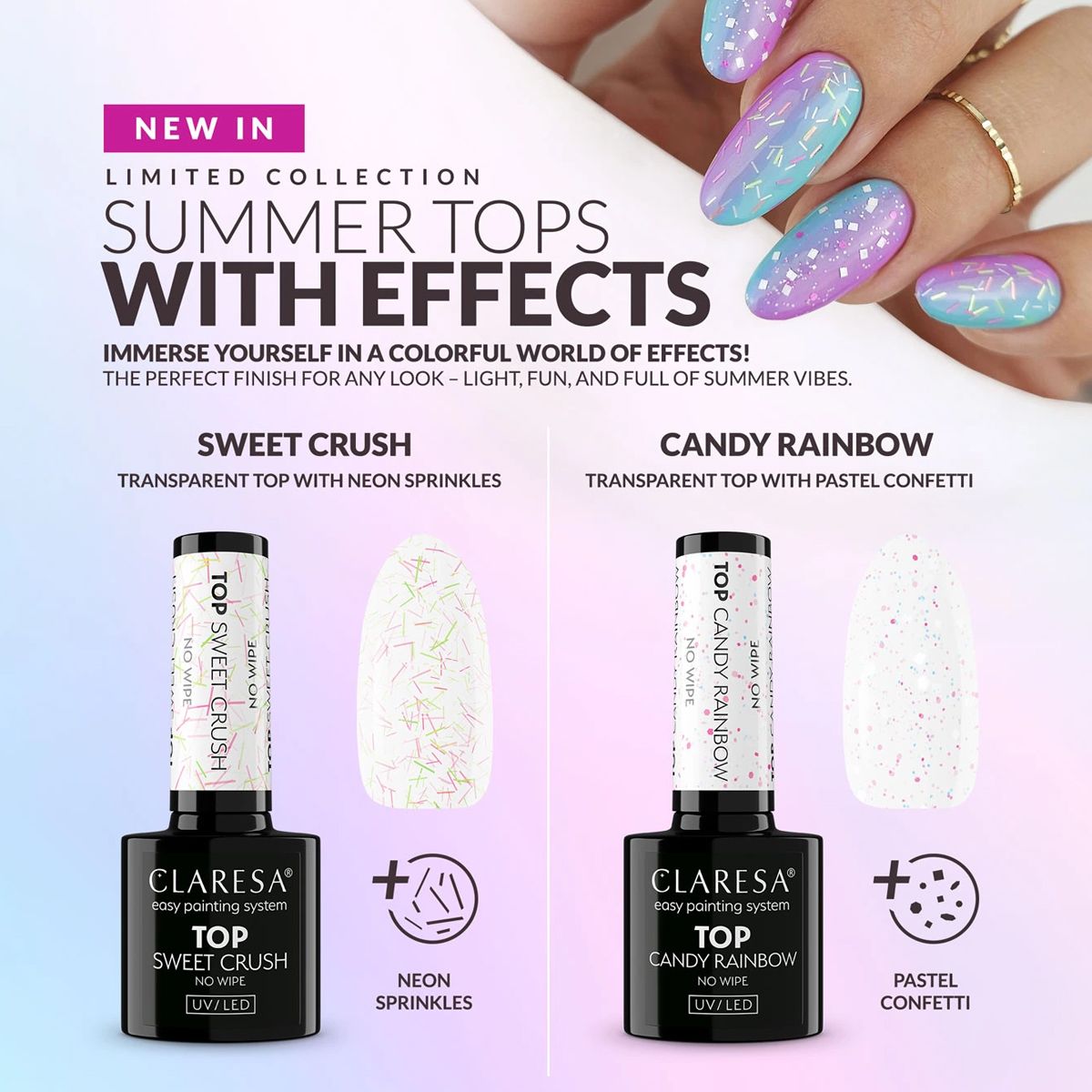 Claresa top coat sans lingette sweet crush 5ml