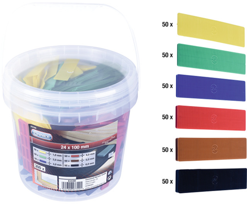 Connex jeu de cales de réglage plastique 300 pièces - b34300