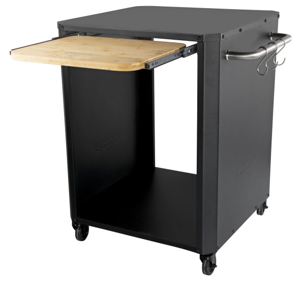 Table en plein air cozze avec table extensible pour le four à pizza noir