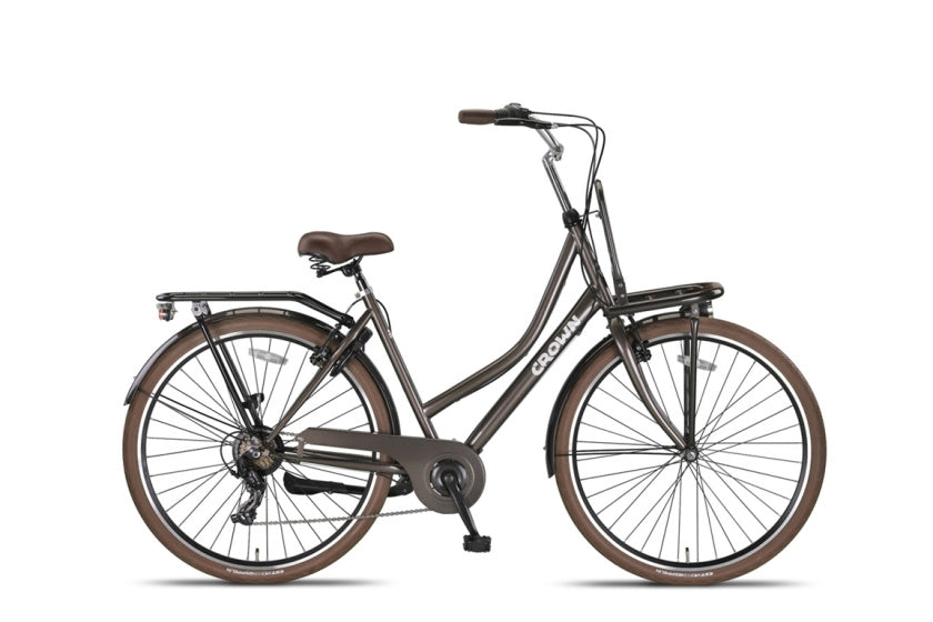 Crown Berlin 28 pouces 53 cm dames 7V V-freins gris-brun