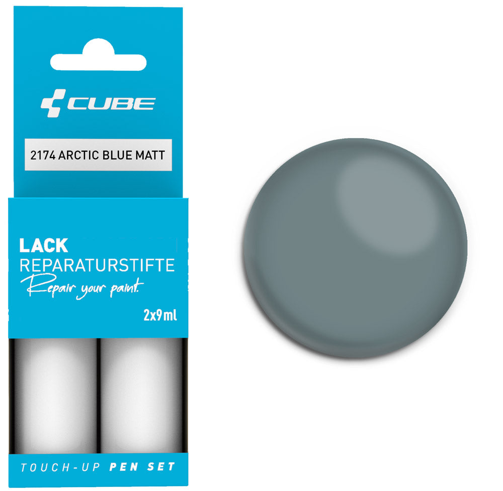 Set de stylos de retouche Cube bleu arctique mat
