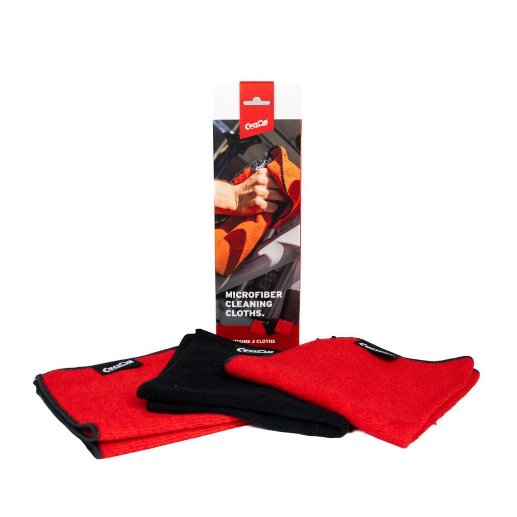 Set de chiffons de nettoyage Cyclon bicolore - rouge noir
