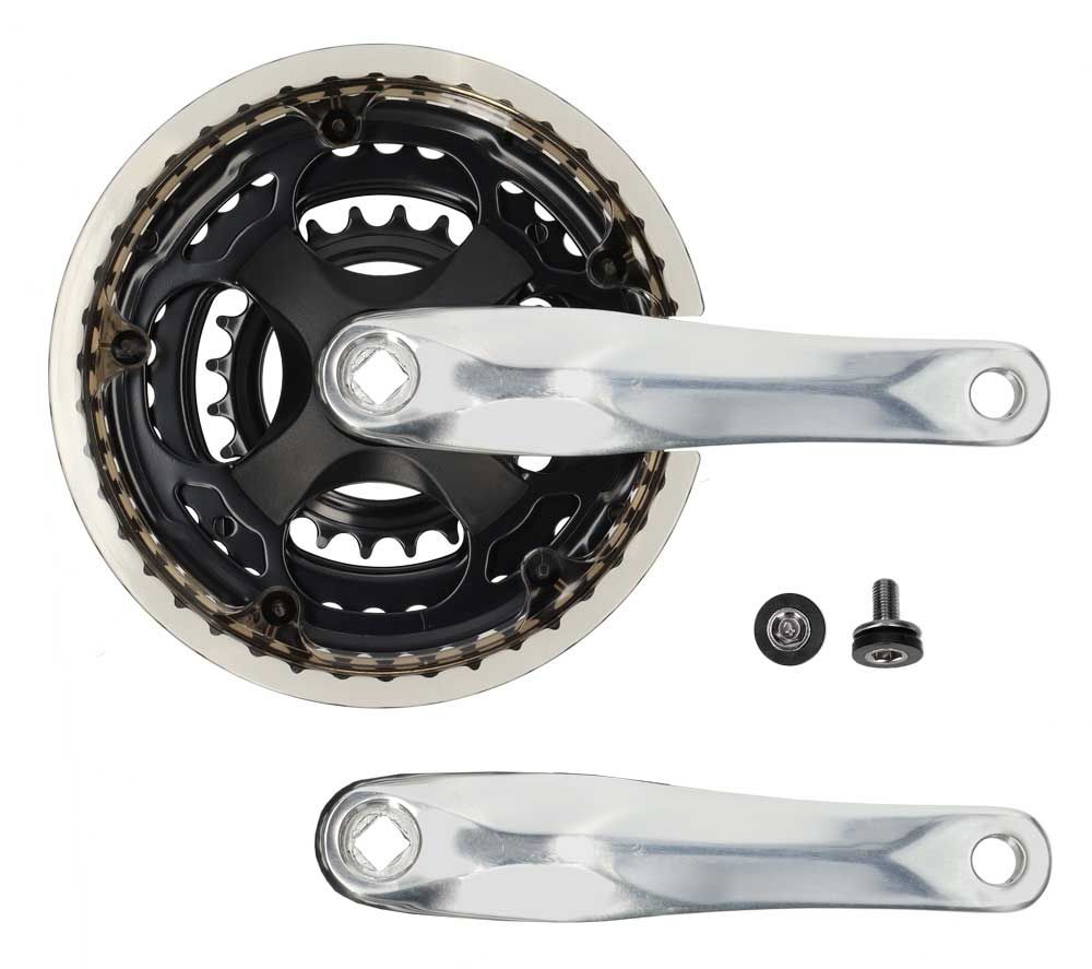Lasco Crankset 24 34 42T Silver Black Spread -4 mm