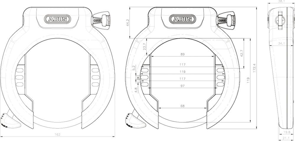 Abus amparo 2.0 4750 xl verrouillage du vélo noir
