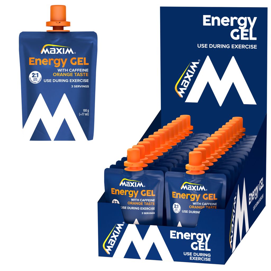 Maxim gel énergétique orange et caféine 100gr ds a 24