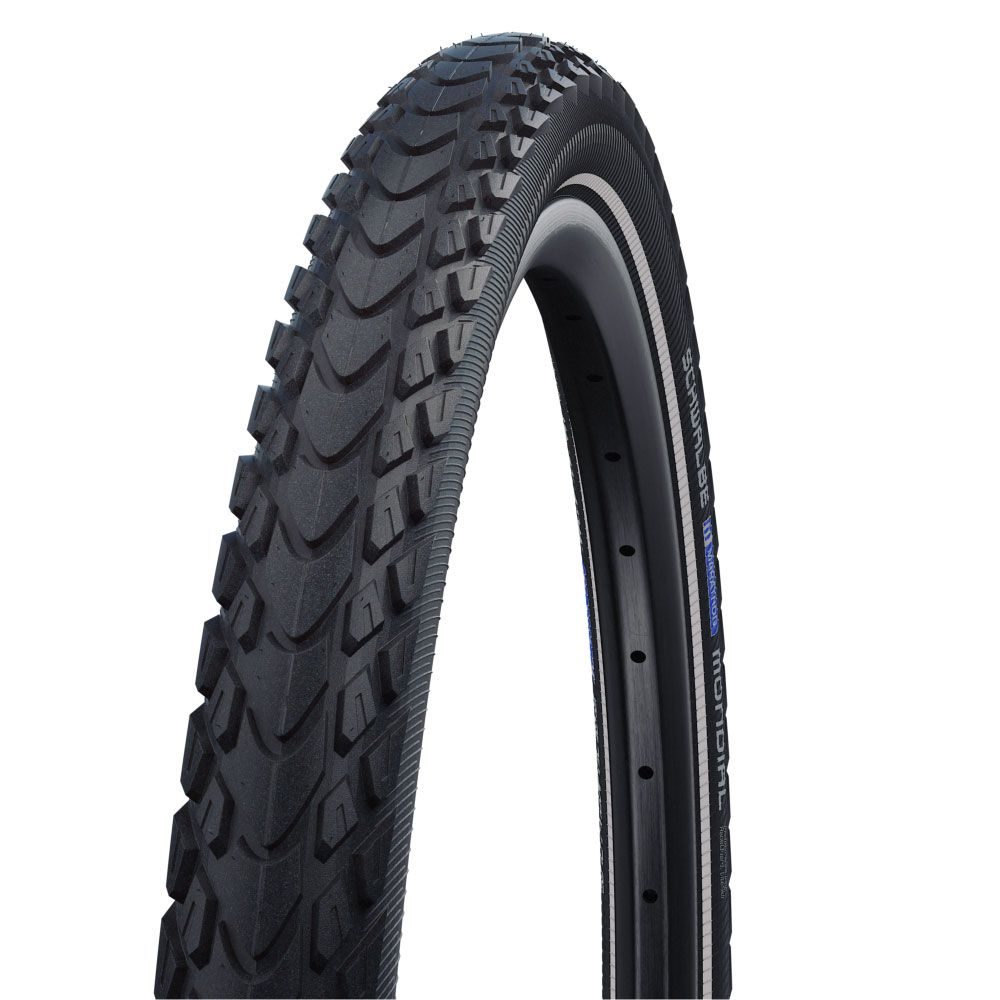 Schwalbe marathon mondial - filaire - addix - raceguard - 28x2.00 - noir + reflex