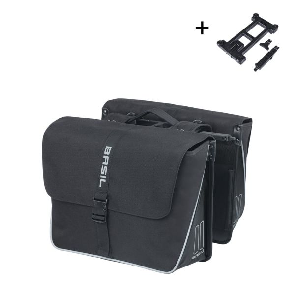 Sacoche de vélo double Basil forte mik 35 litres 15 x 38 x 30 cm - noir