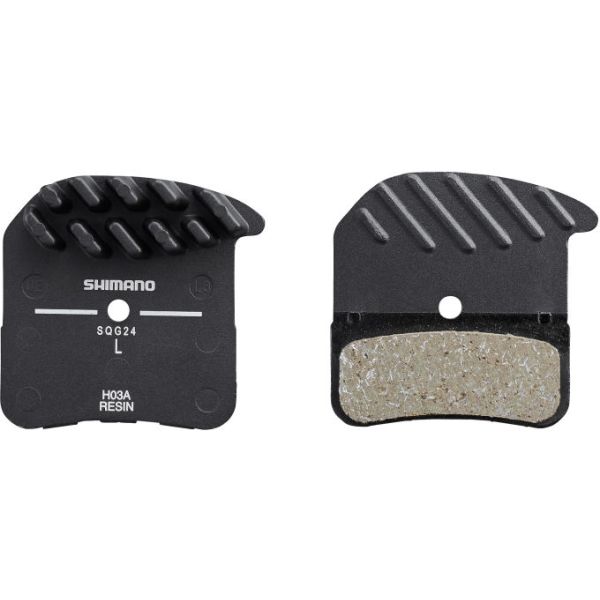 Jeu de plaquettes de frein à disque Shimano h03c en résine avec ailettes de refroidissement