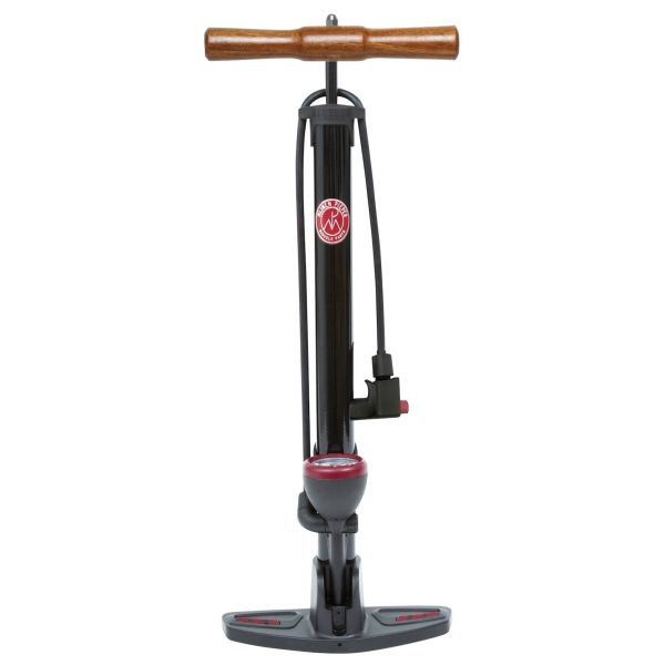 Pompe à vélo Mine Beeper autour de la pression rétro avec tête de pompe universelle et nanomètre - 165 psi 11 bar - noir