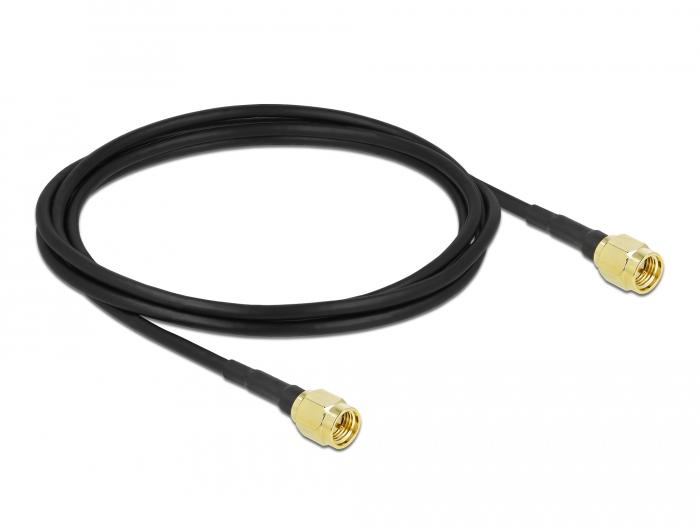 Câble d'antenne Abi Delock fiche SMA vers fiche SMA LMR CFD100 2 m faible perte