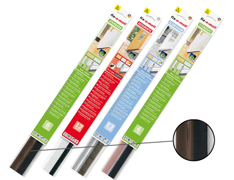 Fix-o-moll door brush premium self-adhesive - 1m - brown