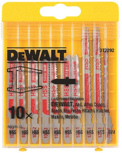 Cassette d'accessoires Dewalt, 10 pièces, lames de scie sauteuse pour métal - dt2292-qz