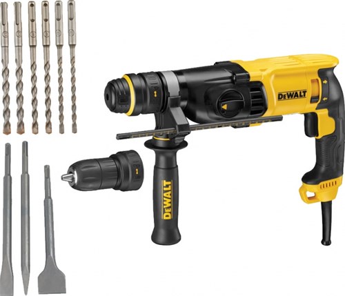 Dewalt d25134kp Marteau combiné sds+ 26 mm | 800w 2.8j + set perceuse et burin - d25134kp-qs