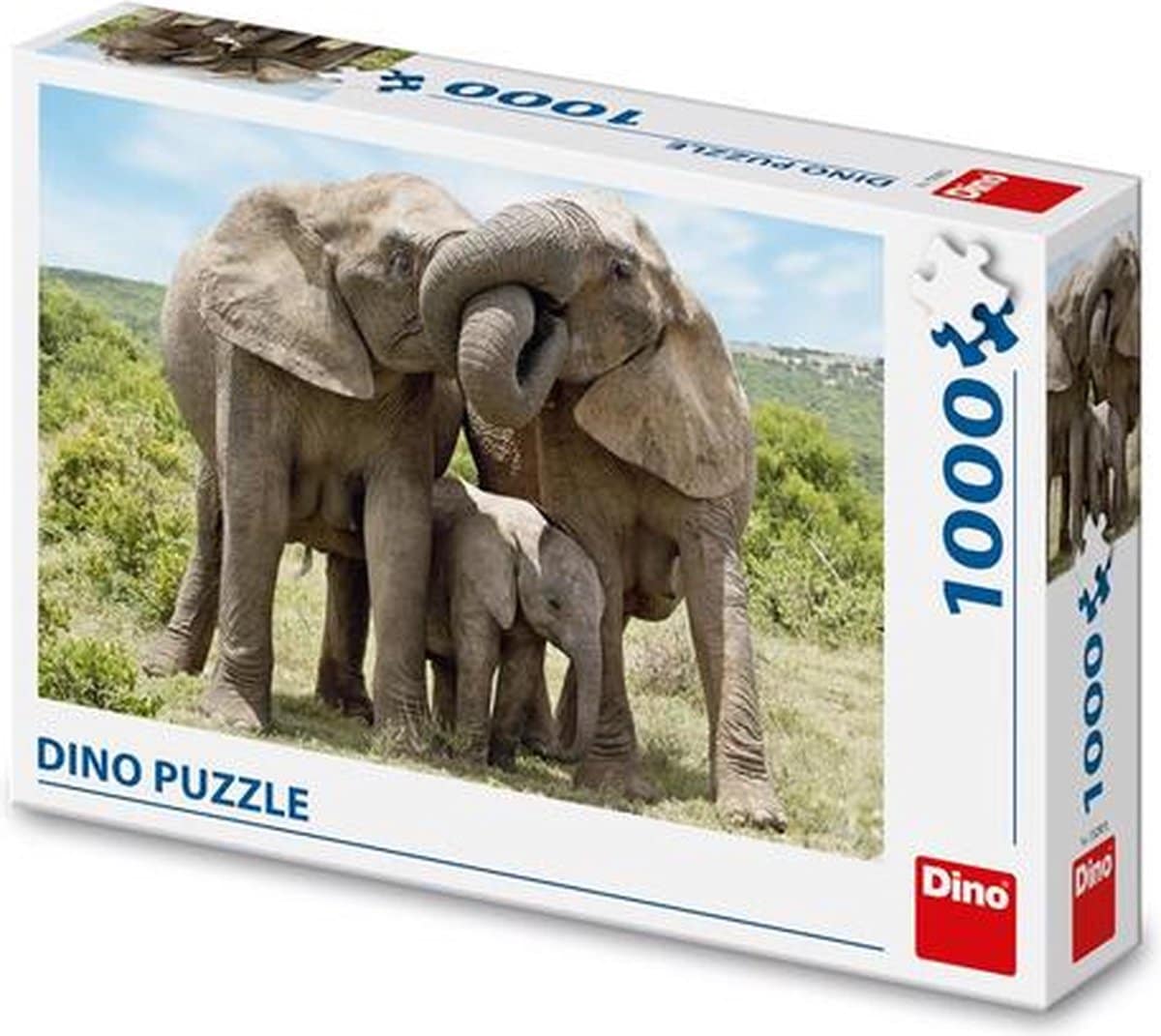 Puzzle Dinotoys - Famille d'éléphants - 1000 pièces