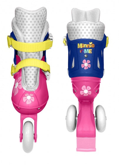 Patins à roues alignées Minnie Mouse, bottes rigides, blanc, bleu, taille 27 30