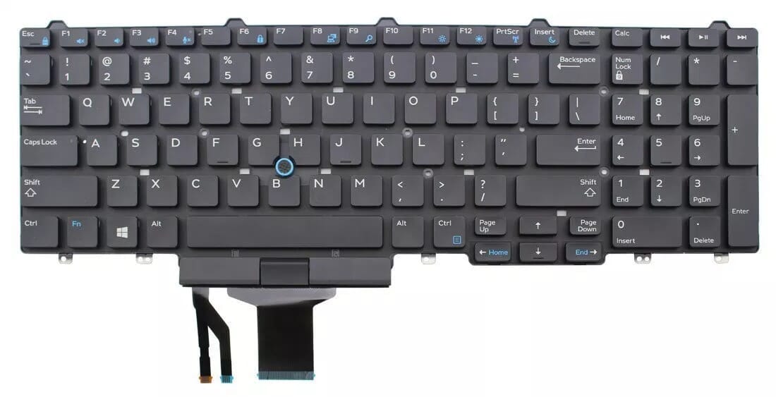 Dell ordinateur portable clavier QWERTY US + Stickpoint, rétro-éclairage