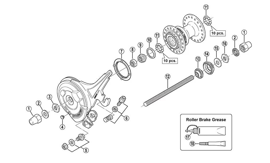 Shimano V-axe Conus gauche Snafdyna Rollerbrake Naf M9x11.94