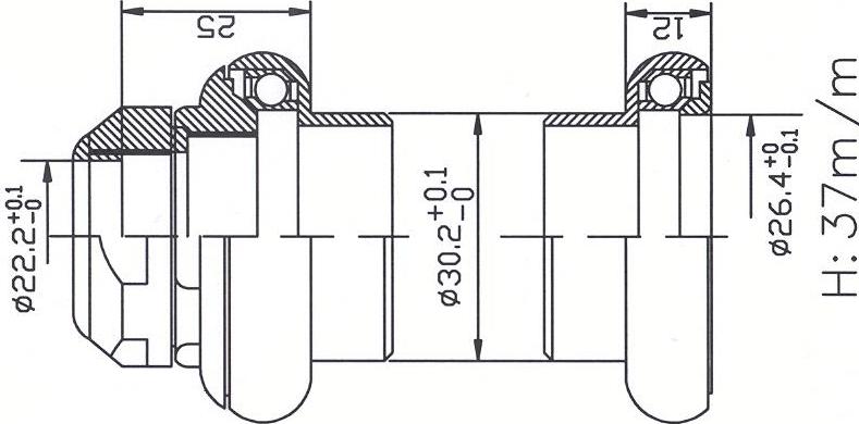 Tecora E Ball Head Set 1 pouce Cartr de fil ALU 26,4 CONE