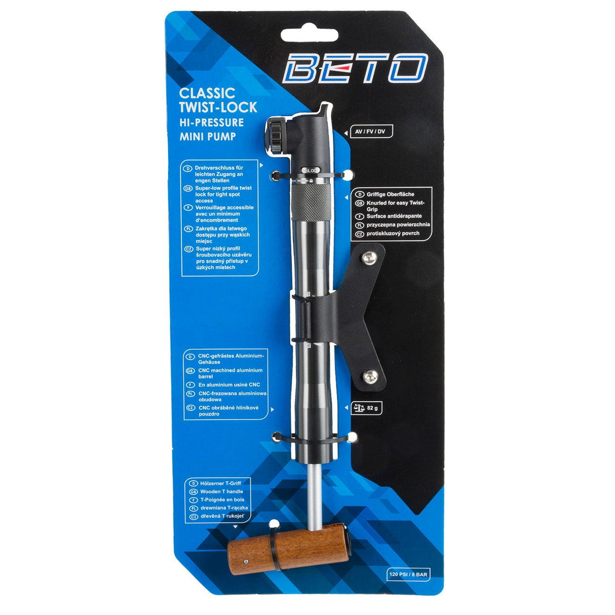Canon en laiton beto mini pompe bois t-grip